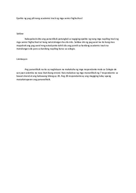 academic track tagalog|Epekto ng pag pili nang academic track ng mga senior highschool.